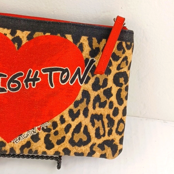 BRIGHTON Vibrant Cheetah & Red Heart & Canvas Red Ribbon Make Up Bag 2020 - Picture 4 of 11